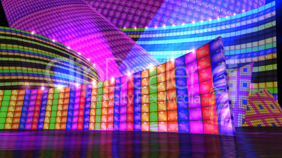 The disco stage background for virtual set