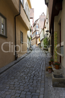 historic city in germany with narrow lane