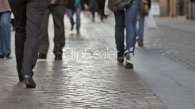 People in pedestrian street, Gente en calle peatonal