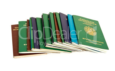 Passports on white background