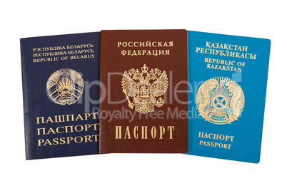 Passports on white background