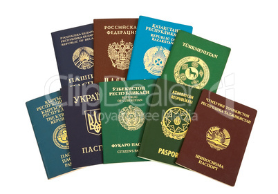 Passports on white background