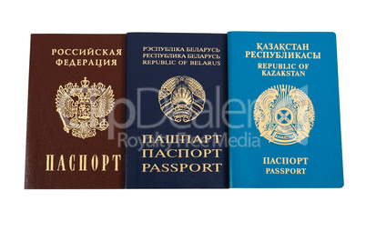 Passports on white background