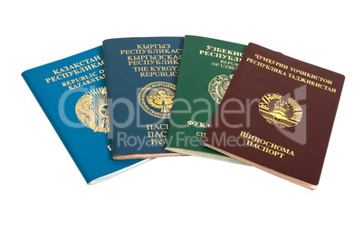 Passports on white background