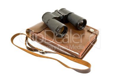 Russian army field binocular and field bag