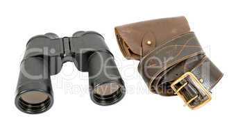 Russian army field binocular and army holster