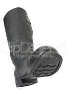 Black army boots on White background