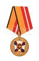 Russian medal on white background