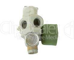 Modern gas mask on white background