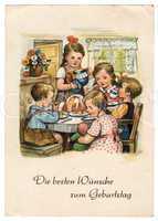 GDR  - CIRCA 1955: Retro postcard printed in the East Germany (G