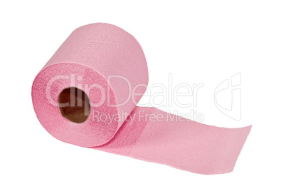 Roll of toilet paper on  white background
