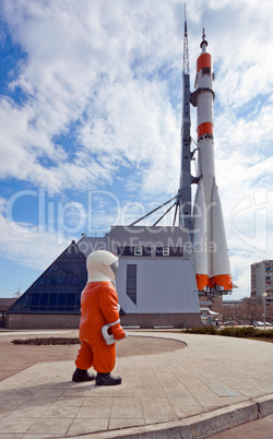 The Russian space transport rocket in Samara, Russia