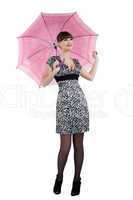 sexy woman with rose umbrella pin-up style