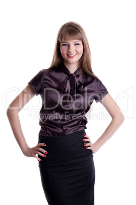 young business woman smile portrait isolated