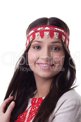 Smiling girl in national costume
