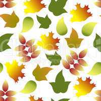 seamless pattern with autumn colorful leafs