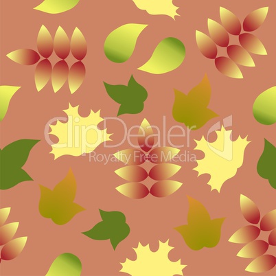 seamless pattern with autumn colorful leafs