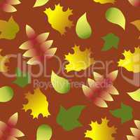 seamless pattern with autumn colorful leafs