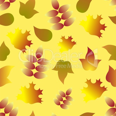 seamless pattern with autumn colorful leafs