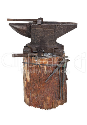 Blacksmith tools isolated on white background