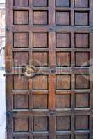 Old wooden monastery door