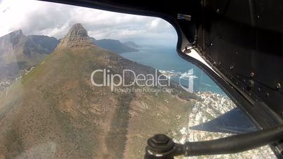 Helicopter Flying past Lion's Head Cape Town
