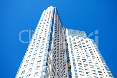 Beautiful modern office building against the blue sky