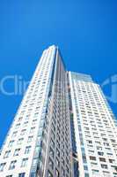 Beautiful modern office building against the blue sky