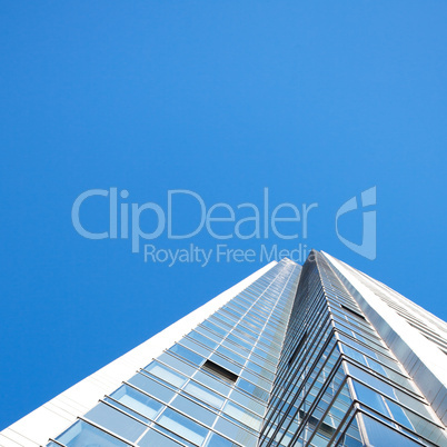 Beautiful modern office building against the blue sky