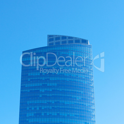 Beautiful modern office building against the blue sky