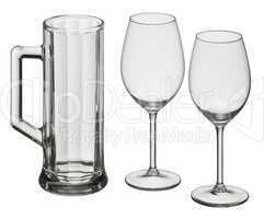 various drinking glasses