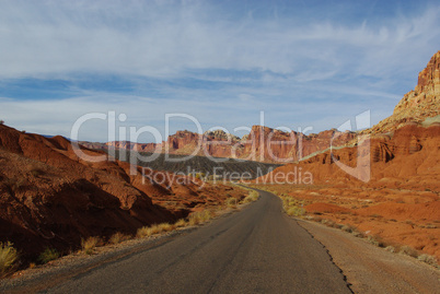 Road through Capitol Reef National Park, Utah