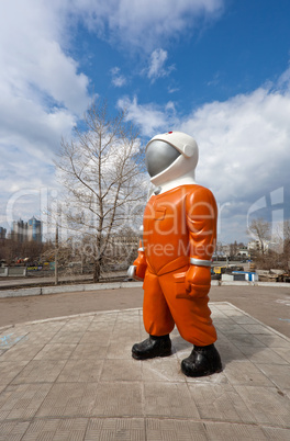 Cosmonaut in an orange suit