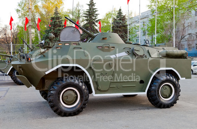 SAMARA, RUSSIA - MAY 8: Reconnaissance/Patrol Vehicle BRDM at th