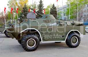 SAMARA, RUSSIA - MAY 8: Reconnaissance/Patrol Vehicle BRDM at th