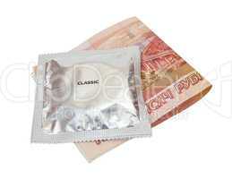 Condom with money