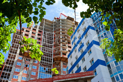 Modern urban building under construction