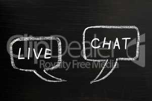 Two speech bubbles of live chat