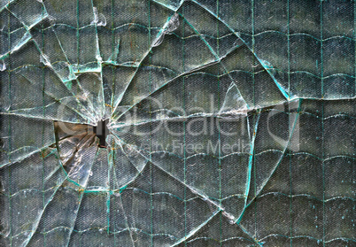 Glass hole broken shot