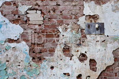 Cracked grunge brick wall background