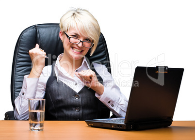 Businesswoman with laptop