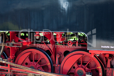Detailaufnahme einer historischen Dampflokomotive