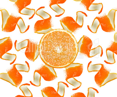 Orange peel and slice