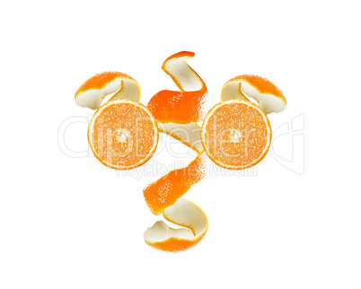 Orange peel and slice