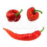 Red chili peppers in smile