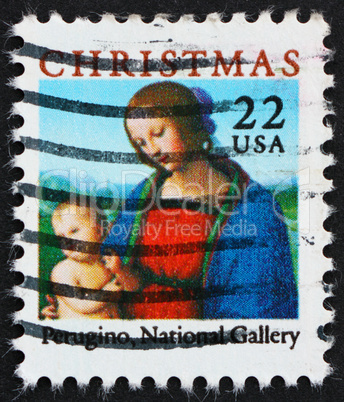 Postage stamp USA 1986 Madonna, by Perugino