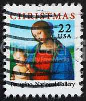 Postage stamp USA 1986 Madonna, by Perugino