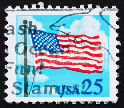 Postage stamp USA 1988 USA Flag in the Sky