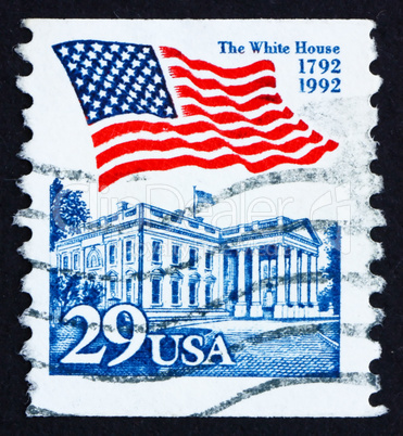 Postage stamp USA 1992 Flag over White House
