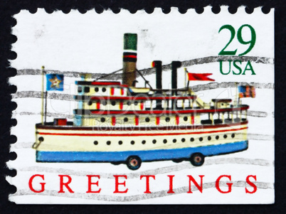 Postage stamp USA 1992 Ship Toy, Christmas